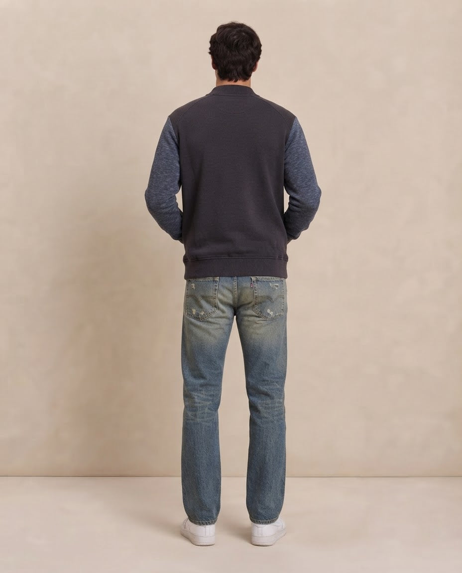 Cardigan in Maglia con Zip e Collo Alto Hugo Boss