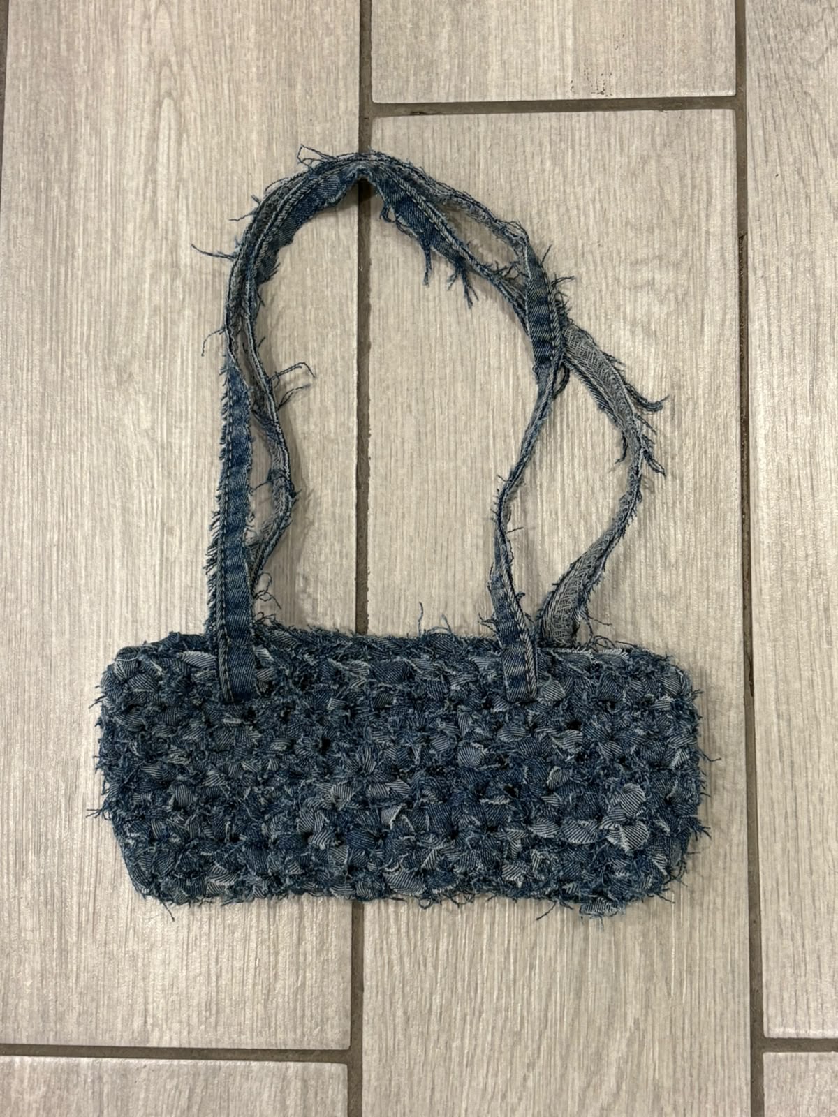 Borsa denim crochet